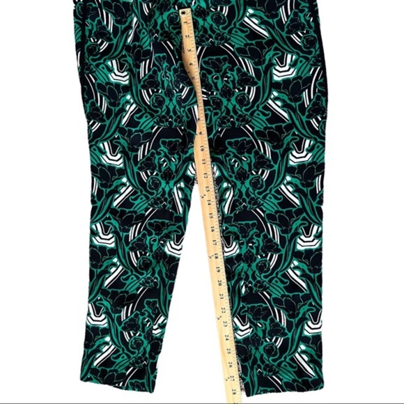 J.Crew Womens‎ Green Black Tuxedo Pull On Pant In Retro Floral Size 2 - Picture 8 of 9